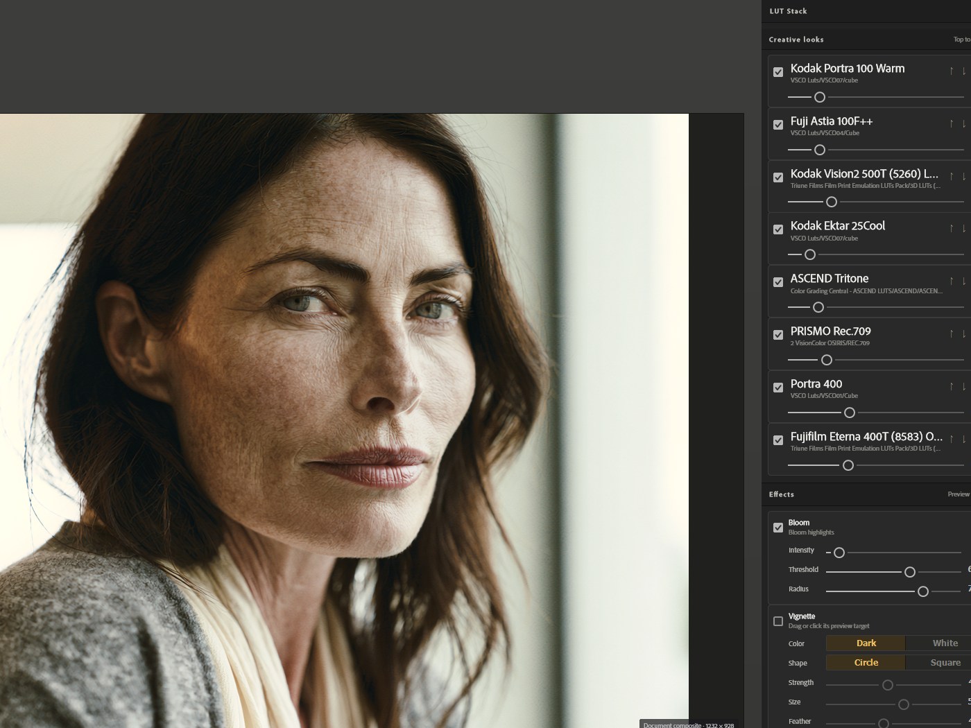 LUTweave 8-layer blend interface